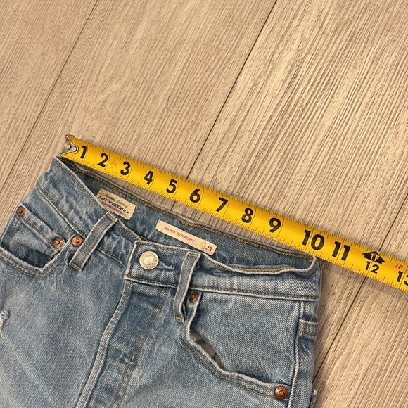 Levi’s Ribcage Straight Leg Button Fly Blue Jeans size 23 - Picture 10 of 11